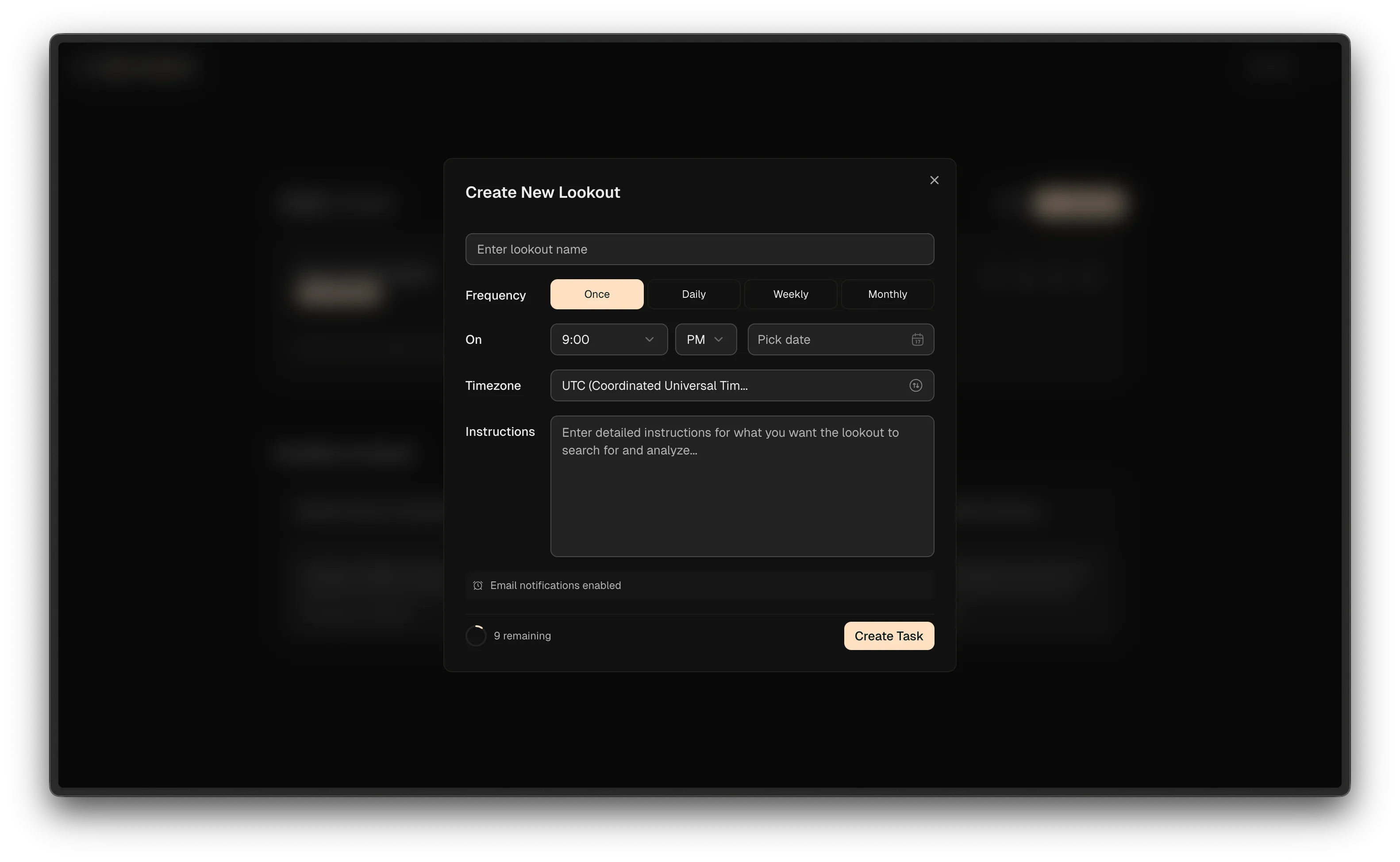 Create New Lookout