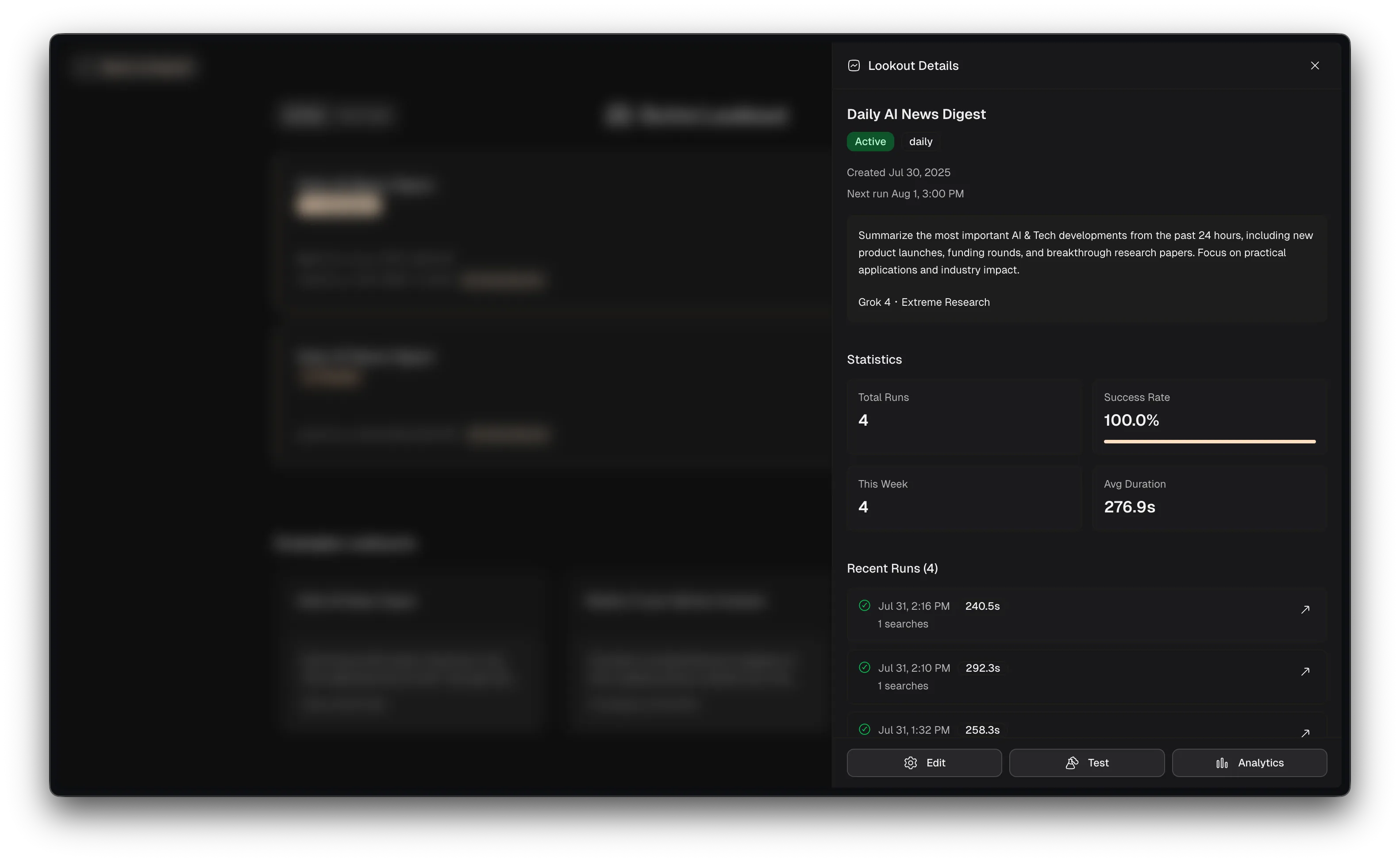 Lookout Details Sidebar
