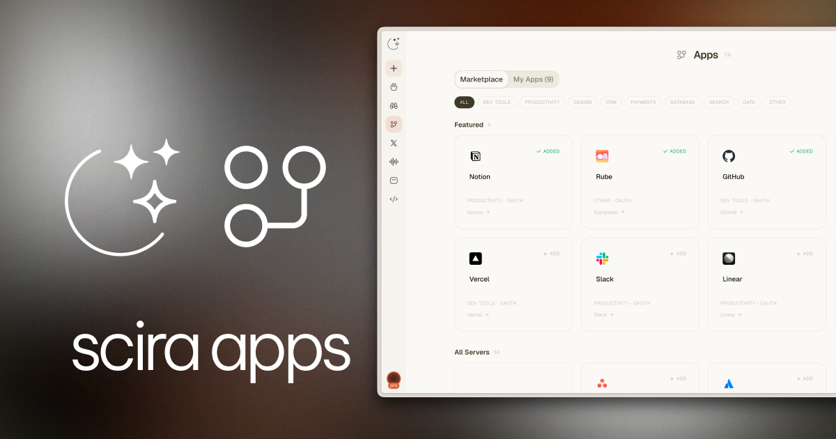 Introducing Scira Apps